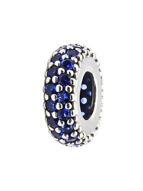 PANDORA Inspiration Within Sterling Silver Spacer With Blue Crystal